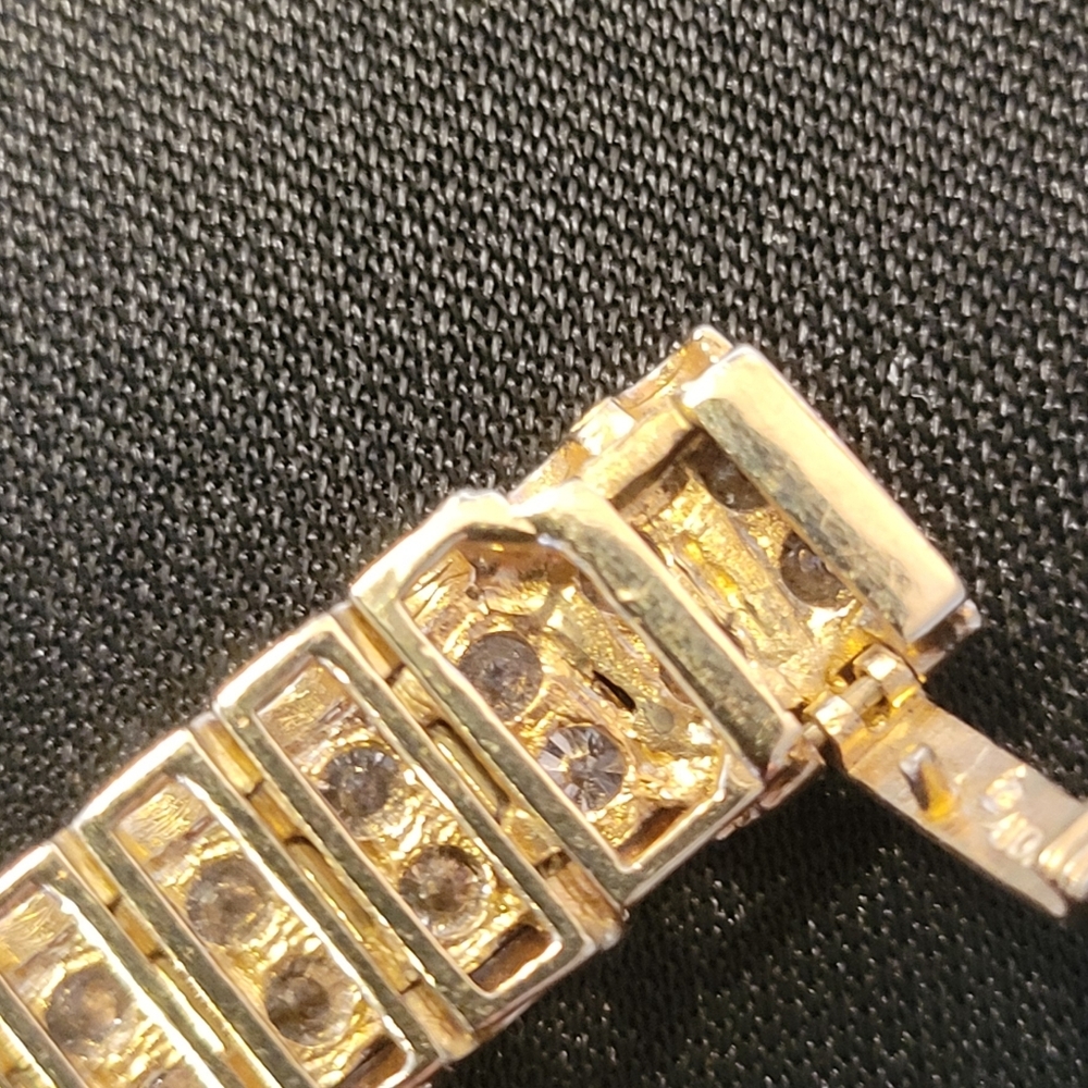 Genuine Diamond,  10k Gold, 7",  Women's Bracelet - Picture 7 of 16